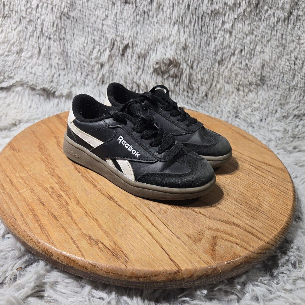 Reebok Club C 85 Y2K Sneakers Black White Youth Kids Sz 11K Lace Up Retro Shoes